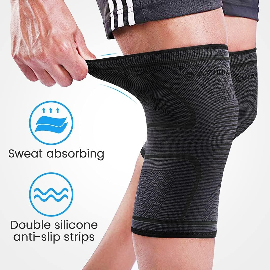 Runner Knee Support Sleeve (Pain Relief & Stability) - Set of 2