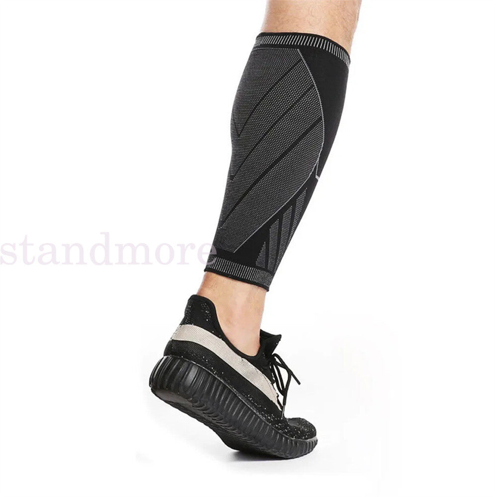 Calf Leg Running Sport Compression Sleeve Socks Shin Splint Support Brace Guard
