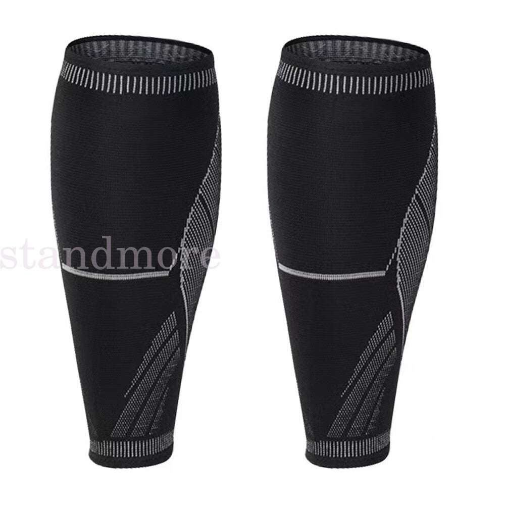 Calf Leg Running Sport Compression Sleeve Socks Shin Splint Support Brace Guard