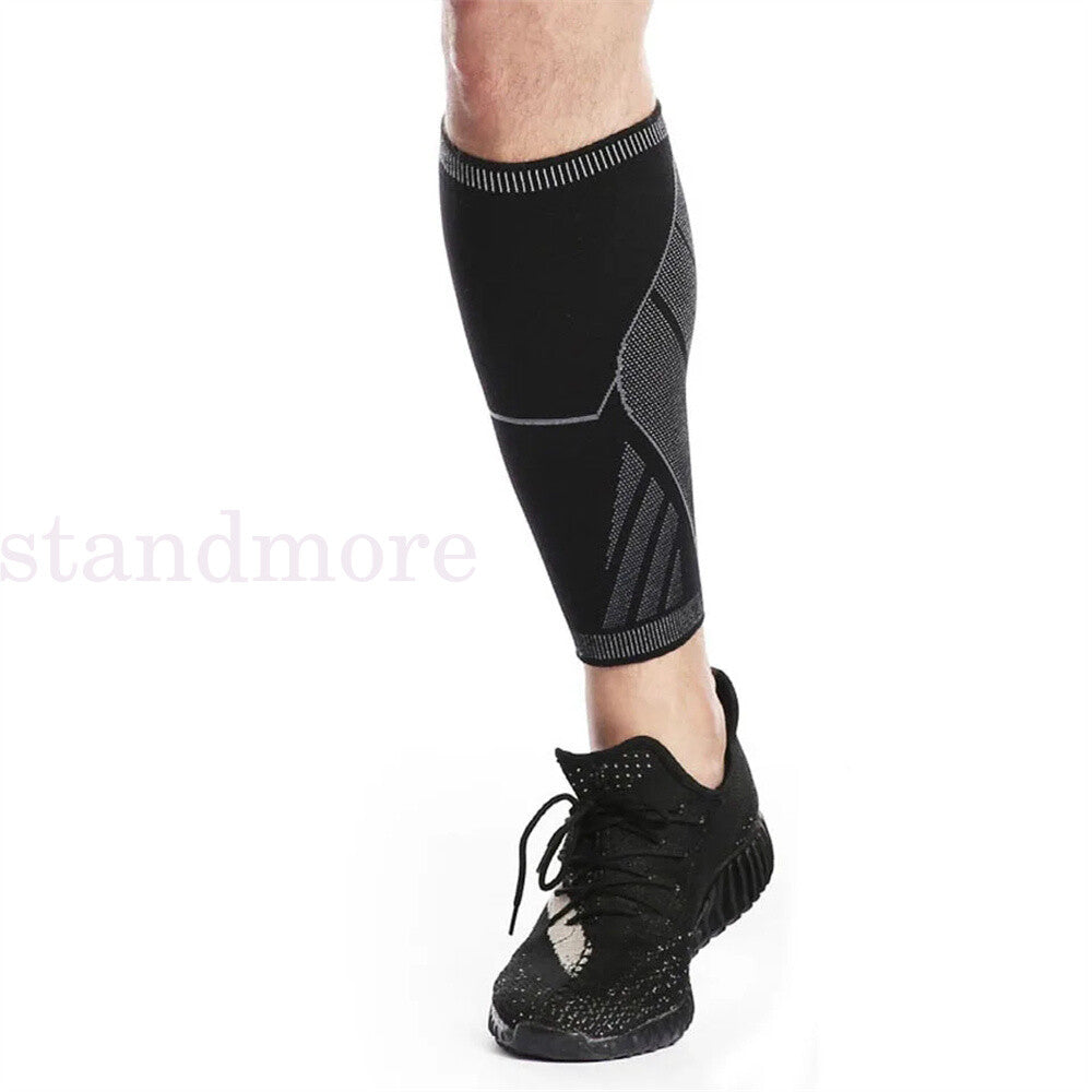 Calf Leg Running Sport Compression Sleeve Socks Shin Splint Support Brace Guard