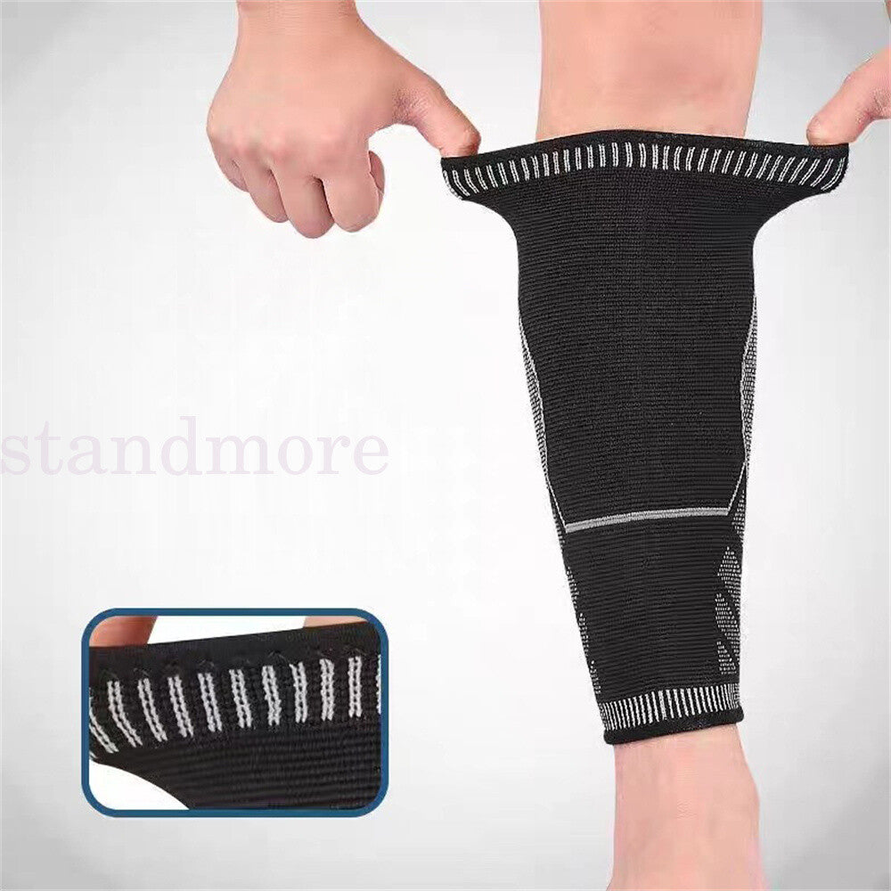 Calf Leg Running Sport Compression Sleeve Socks Shin Splint Support Brace Guard